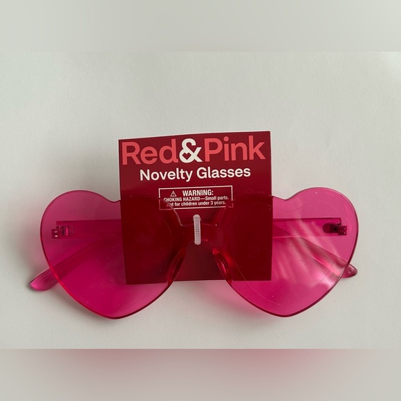 New Red & Pink Novelty Glasses Heart Shaped Pink Women's - Picture 12 of 16